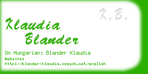 klaudia blander business card